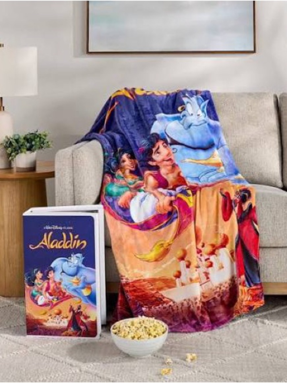 Disney Aladdin Classic VHS Boxed Silk Touch Throw Blanket 50”x70”